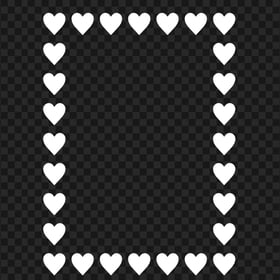 HD White Hearts Emoji Vertical Frame PNG