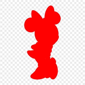 HD Minnie Mouse Red Silhouette Transparent PNG