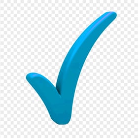 HD PNG Tick Check Correct True Done Mark 3D Blue Icon