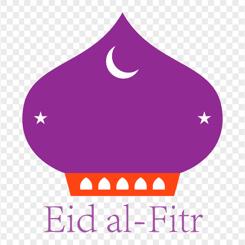 English Purple Eid Al Fitr Logo Design