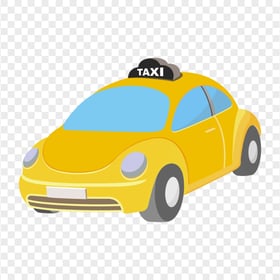 Yellow Vector Cartoon Cab Taxi Car Auto HD PNG