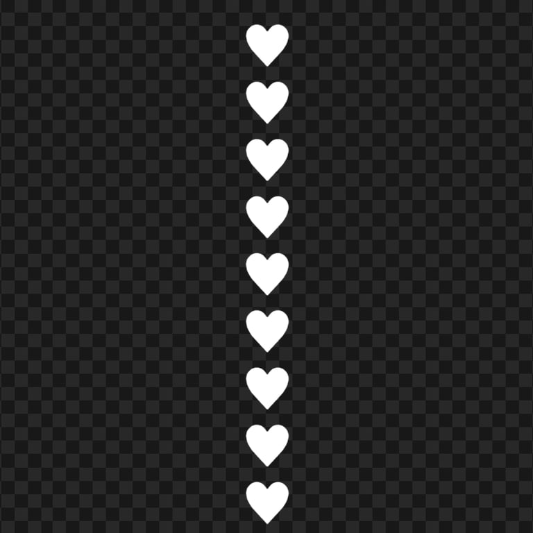 HD White Hearts Emoji Vertical Border PNG