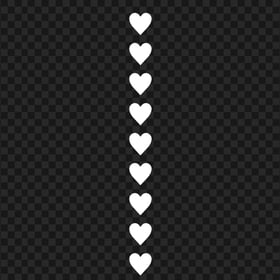 HD White Hearts Emoji Vertical Border PNG