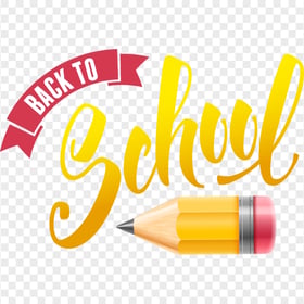 PNG Back To School Logo Text With Pencil Illustration