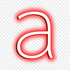 HD Neon A Letter Text Alphabet Red & White PNG