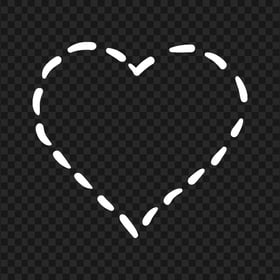 HD White Dotted Line Heart PNG
