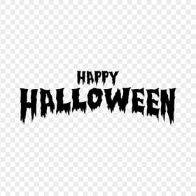 HD Happy Halloween Black Words Letters Text Font PNG
