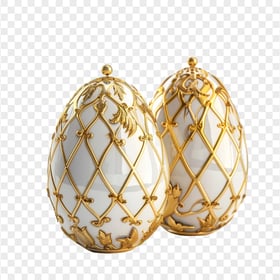 Luxury Golden Easter Eggs HD Transparent Background