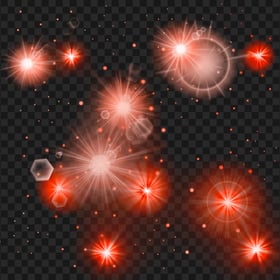 HD Red Sparkle Stars Effect PNG