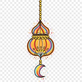 Beautiful Colorful Hanging Arabic Lantern Drawing