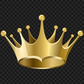 3D Gold Queen King Crown PNG
