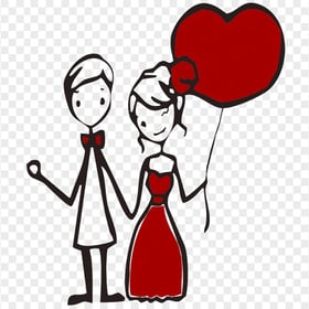 Clipart Drawing Couple In Love Valentine HD PNG