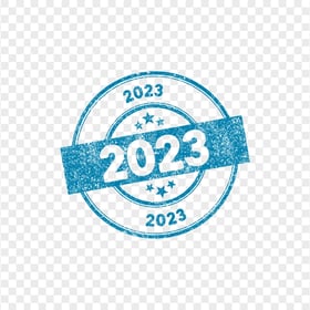 2023 Blue Round Year Date Stamp PNG