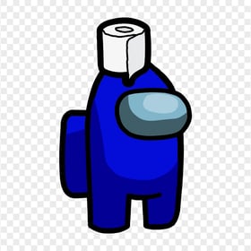 HD Blue Among Us Crewmate Character With Toilet Paper Hat PNG