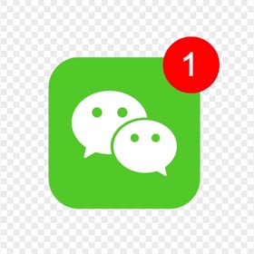 Square WeChat App Icon With One Message Notification