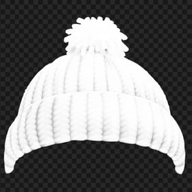 White Winter Beanie Transparent Background