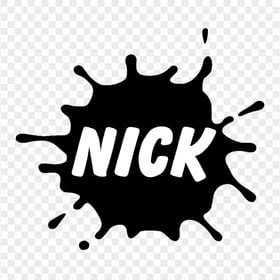 Nickelodeon Nick Splat Black & White Logo HD PNG