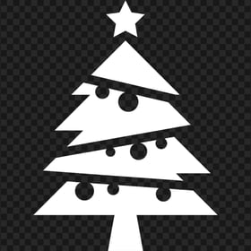 HD White Christmas Tree Icon PNG