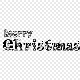 Black Merry Christmas Text Illustration PNG