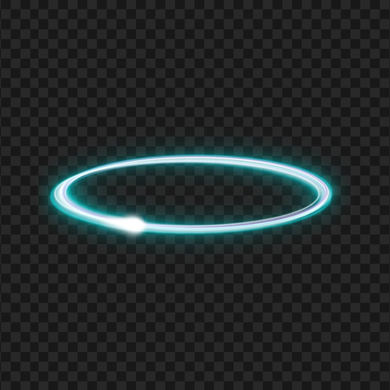 HD Blue Glowing Ring Circle Effect Transparent PNG