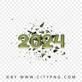 Green 2024 Text Splatter Effect PNG