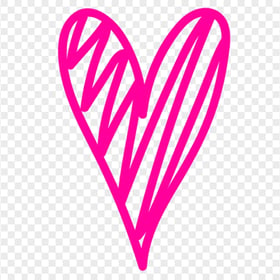 HD Pink Sketch Heart Clipart PNG
