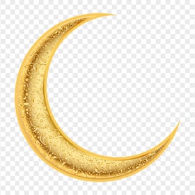 Ramadan Gold Crescent Moon HD PNG