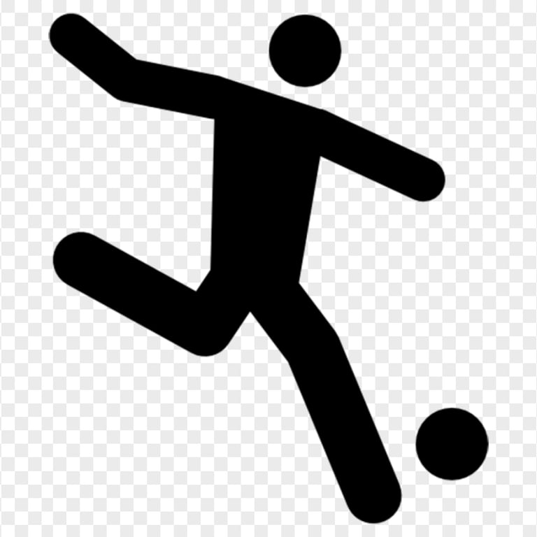 Football Player Silhouette Kicking The Ball Icon