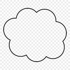 PNG Black Outline Cloud Bubble Speech Idea
