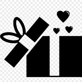 Black Love Gift Box Icon