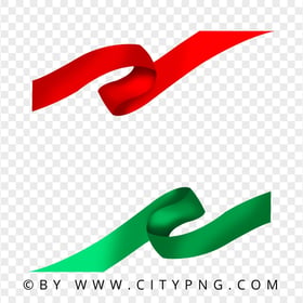 Red And Green Abstract Ribbons Transparent PNG