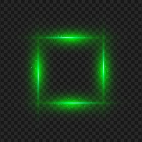 Green Glowing Light Effect Square Frame HD PNG