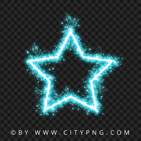 Blue Shining Sparkling Firework Star PNG Image