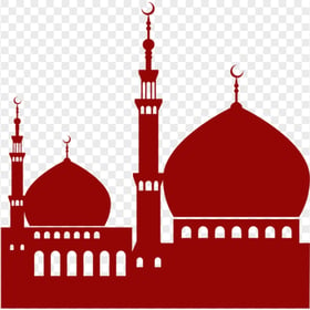 Islamic Red Silhouette Masjid Mosque Vector
