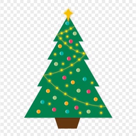 Vector Cartoon Christmas Tree Image PNG