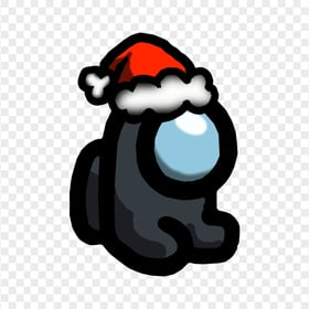 HD Black Among Us Mini Crewmate Character Baby Santa Hat PNG