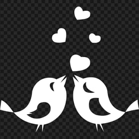 Two Birds In Love White Silhouette Transparent PNG