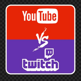 HD Youtube VS Twitch Logos In Square Icon Transparent PNG