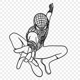 HD Jumping Spider Man Hero Black Outline Character PNG