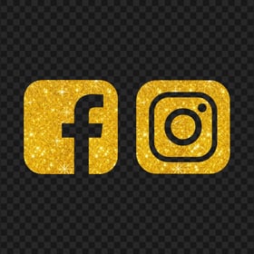 HD Facebook And Instagram Gold Glitter Logos Icons PNG