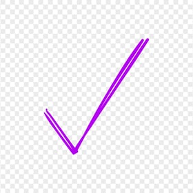 HD Hand Drawn Sketch Purple Tick Mark Icon Symbol Sign PNG