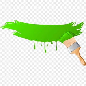 HD Green Paint Brush Illustration Cartoon PNG