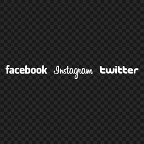 HD Facebook Instagram Twitter White Logos Signature PNG