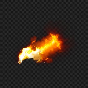 Blazing Flames Fire With Gray Smoke PNG