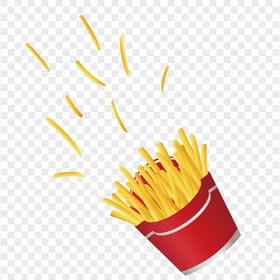 Cartoon Illustration French Fries Flying HD PNG