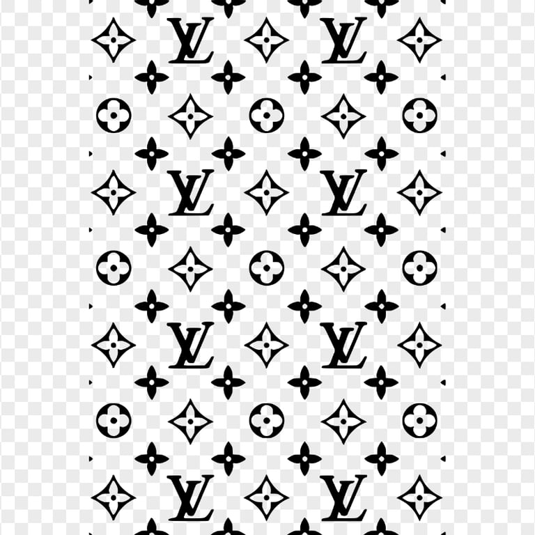 Lv Louis Vuitton Black Pattern Image PNG
