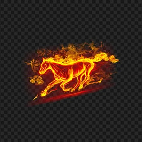 Running Fire Horse Transparent Background