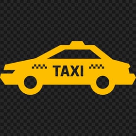 Yellow Taxi Cab Car Side View Icon PNG