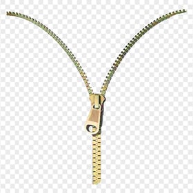 Gold Open Zipper PNG Image