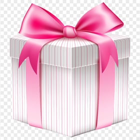 Pink & White Gift Box Illustration Transparent PNG